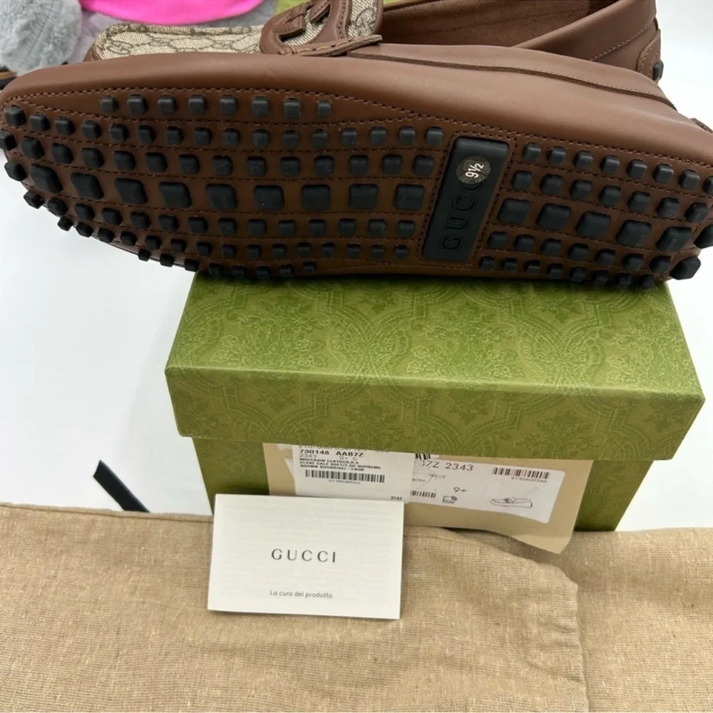 Men’s Gucci Ayrton interlocking G driver loafer size 9.5 made in Italy